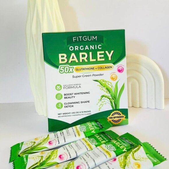 FITGUM Organic Barley Super Green Powder 15 Sachets - Picture 4 of 5